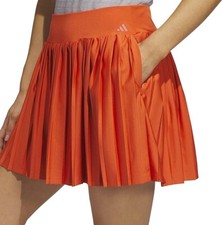 Adidas Womens M MED Skort Ultimate 365 Tour 15 Inch Pleated ORANGE Golf Tennis