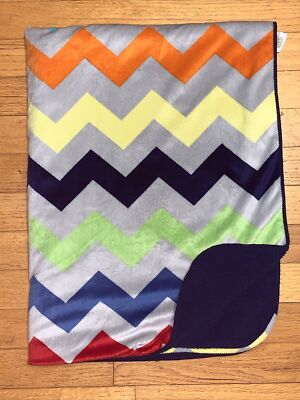 HTF Circo Target Blue Gray Green Red Yellow Orange Chevron Baby Blanket/Lovey