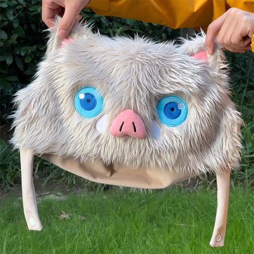 Anime Demon Slayer:Hashibira Inosuke Plush Doll w/Boar Headwear Gift 40cm Toy - Picture 3 of 14