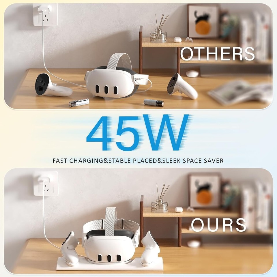 Charging Dock for Meta Quest 3 with 2 Rechargeable Batteries eBay