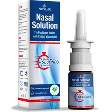 NOVEHA Nasal Spray- 1% Povidone-Iodine Spray with Xylitol Vitamin D3 Aloe-Ver...
