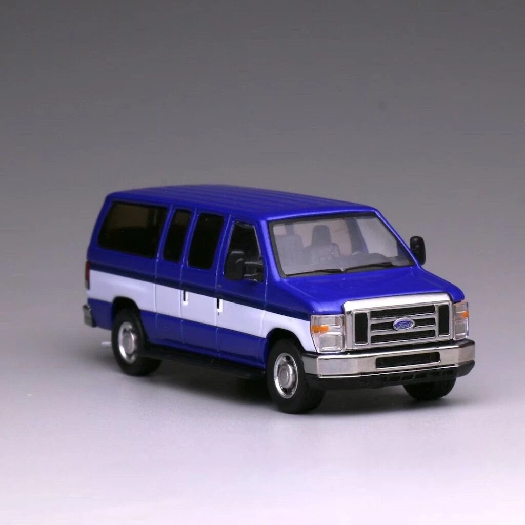 1/64 596 Blue E350 Super Duty Wagon Mini Van Model Diecast