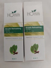 2 Homm Cosmetics Breath Rrefreshing Spray Peppermint Oil Bad Breath in box