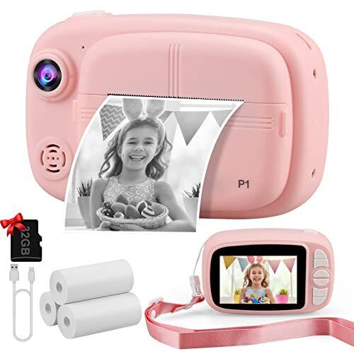 Misilmp Instant Camera for Kids, Kids Digital Camera 3.5 Inch No Ink Instant - 第 1/5 張圖片