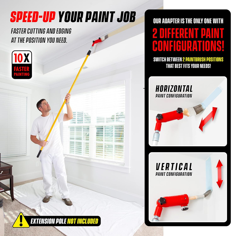 MultiAngle Paint Brush Extender, Paint Edger Tool for High Ceilings