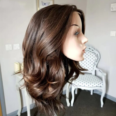 Dark Brown to Medium Brown Natural Wave 13x4 Lace Front Human Hair Wig 