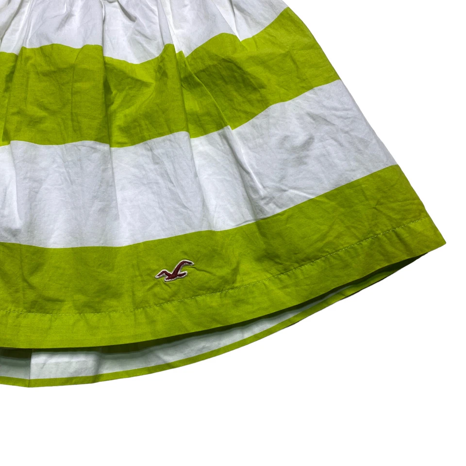 Falda Hollister Pull On Acampanada Para Mujer Talla XS Hasta la Rodilla Verde Lima Rayas Foto 3 de 4