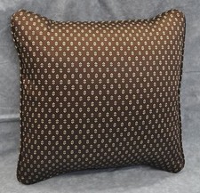 Self Corded Accent Pillow made w Ralph Lauren Modern Driver Brown Foulard Fabric