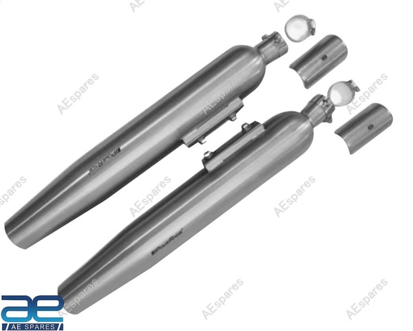 Ss Powerage Auspuff & DäMpfer Set Poliert FüR Royal Enfield Super Meteor 650 Aes-image
