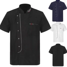 Unisex Chef Jacket Men Long Sleeve Chef Coat Button Down Kitchen Uniform