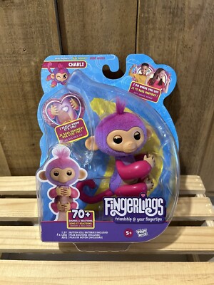 Fingerlings 2022 Interactive Baby Monkey Charli Purple 70+ Sounds & Reactions