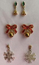 Christmas Winter Holiday Pierced Earrings - 3 Pairs