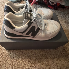 New Balance 574 Classic Gray Black White Sued...
