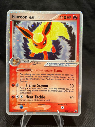 Pokemon TCG Flareon ex 108/113 EX Delta Species Holo Near Mint NM EN