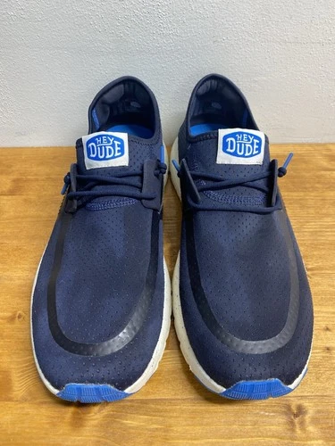 Hey Dude Sirocco M Perf Mesh Navy/White Comfort Shoe Slip On - Men's Size 14