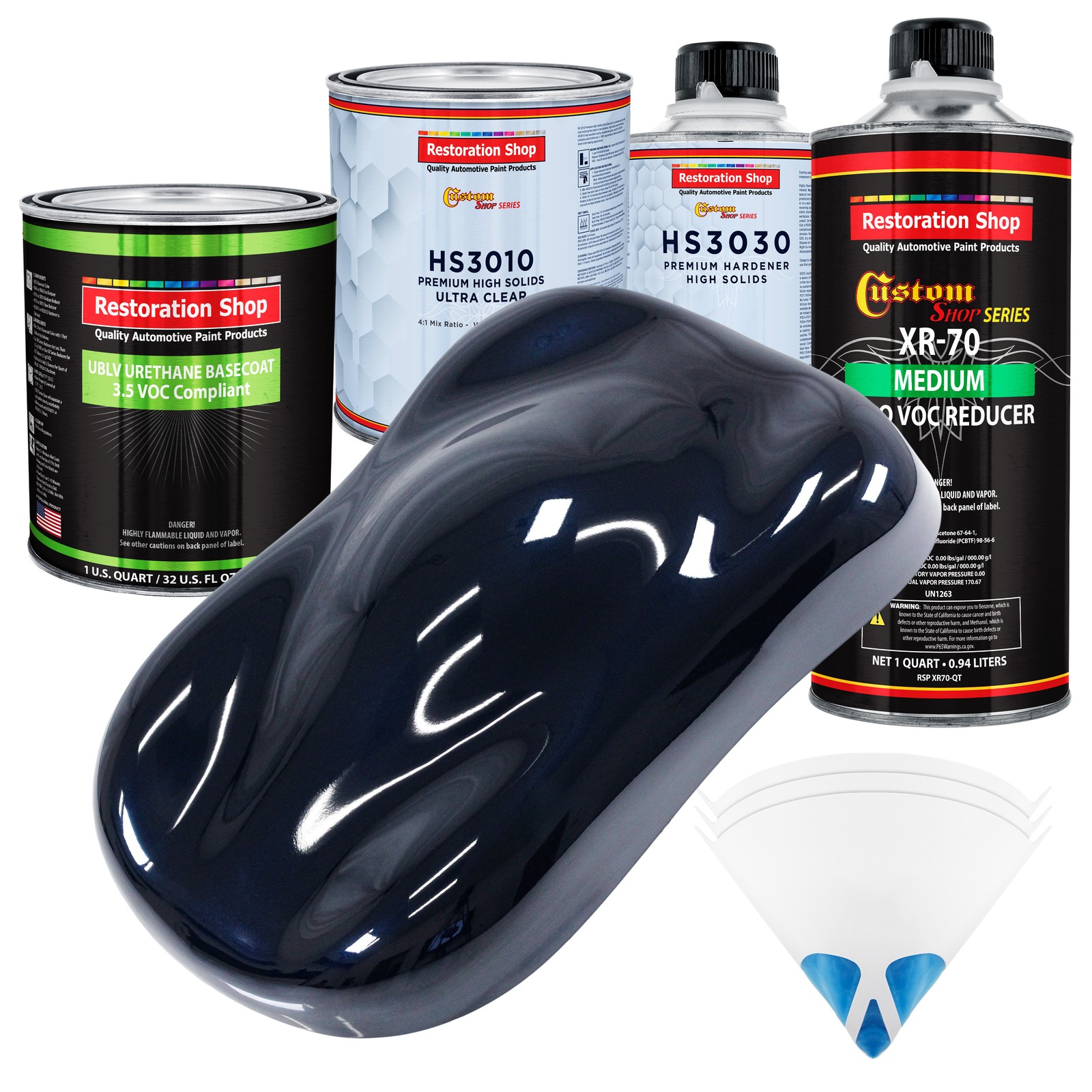 Nightwatch Blue Metallic Premium Quart Kit Low VOC Urethane Basecoat Auto Paint