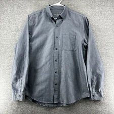 Mack Weldon Shirt Men Size XL Gray Long Sleeve Button Up Gray