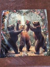 18" X 18" POSZEWKA NA PODUSZKĘ DLA DZIECI TAŃCZĄCE NIEDŹWIEDZIE - NOWA