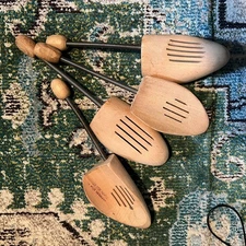 Lot Vtg Nevco Size  10 -11 Wooden Shoe Trees Boot Stretchers Springs W Germany