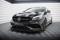 Front StoßStange Flaps Passend FüR Mercedes-Amg CLA 45 Aero C117 FL Schwarz Hoch