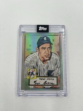 2022 Topps X Naturel, Yogi Berra AQUA PARALLEL /75 Encased Art Card, Yankees