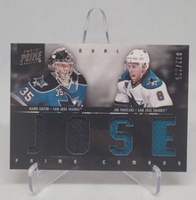2011-12 Panini Prime - Prime Combos Dual Materials Joe Pavelski, Harri Sateri
