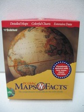 Vintage 1994 PC Globe Maps N Facts Software from Broderbund Homeschool