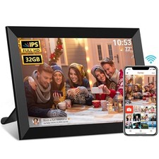 FRAMEO Digital Photo Frame, 10.1 Inch WiFi Digital 10.1 Inch Wi-Fi - Black
