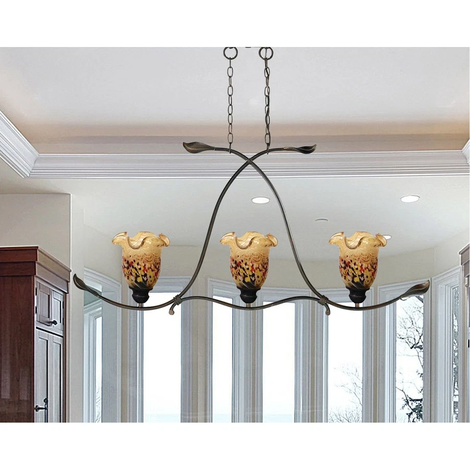 Dale Tiffany SAH15112 Evelyn LED 45 inch Rustic Bronze Pendant Ceiling Light - Image 2 of 2