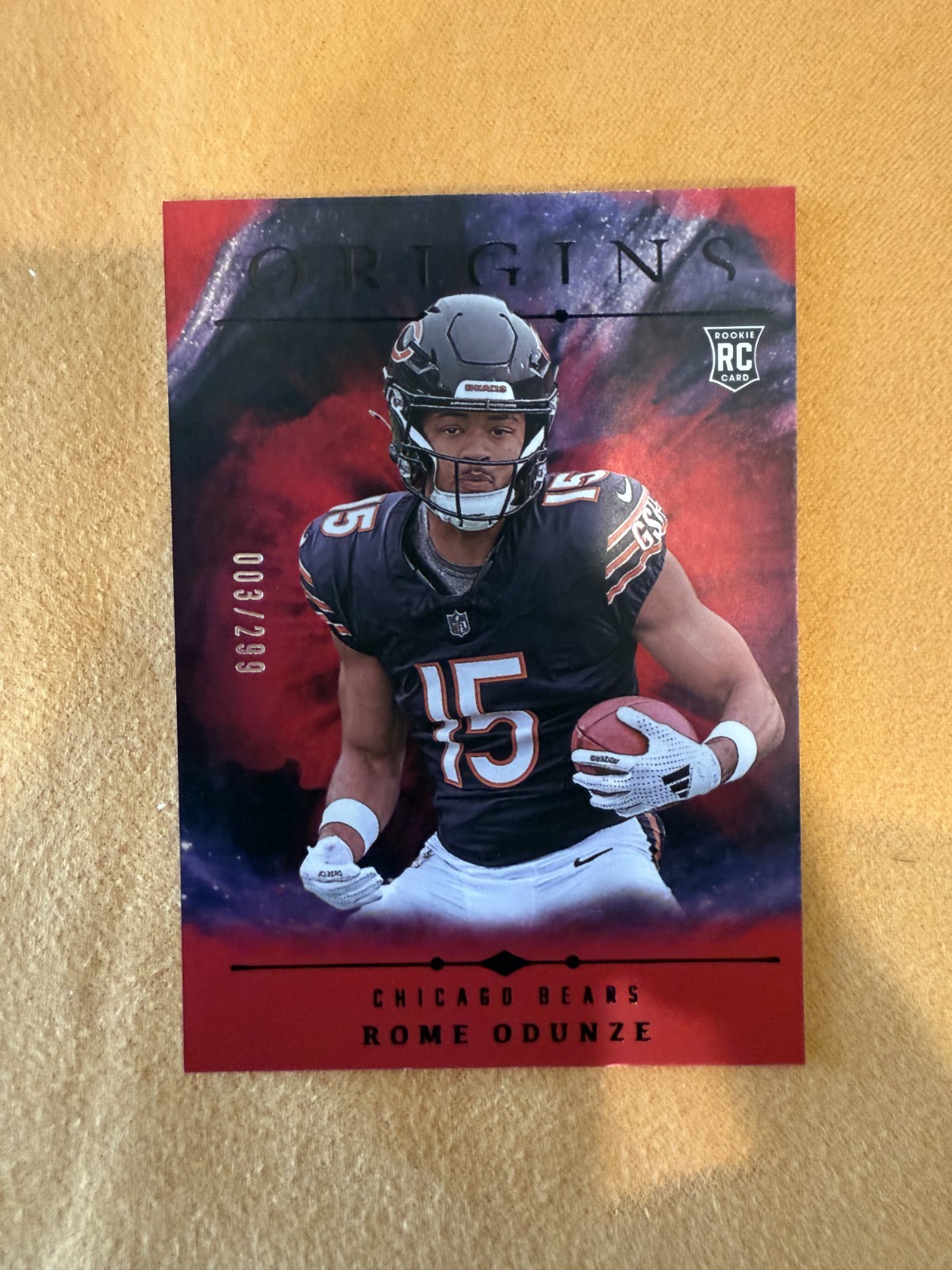 Rome Odunze (Bears) Rookie Holo Red /299 #105 2024 Panini Origins