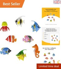 8-Piece Bubble Lamp Set: Remote-Controlled Tropical Fish & Jellyfish Mood Lights