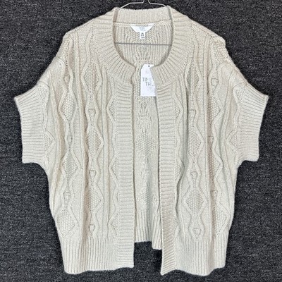 Time & Tru Woman's Short Slv Tan Cardigan Size XS 0-2 NWT