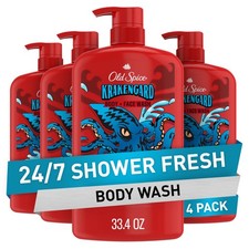 Old Spice Krakengard Body Wash 33.4 Fl Oz Pack of 4 Long Lasting Scent