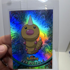 1999 Topps Pokemon Weedle #13 Rainbow Foil Holo Series 1 Vintage