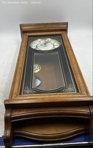 Strausbourg Manor Brown Roman Numeral Quartz Westminster Home Decor Wall Clock