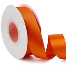 Double Faced Satin Ribbon 1" Wide, 25 Yards, Wedding Decor, Orange