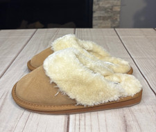 MINNETONKA Faux Fur Suede Slip on Clog SLIPPER Women's Size 6 NEW