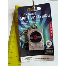 Kikkerland Turntable Light-Up Keyring Silver ...