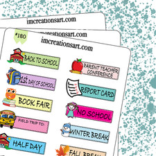 School Calendar Event Tracker Hand Drawn Planner Stickers Organizer Journal