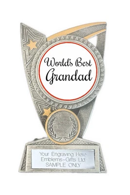 SMARTBADGE World’s Best Grandad Award (TR7) 125mm Resin Trophy Engraved Free
