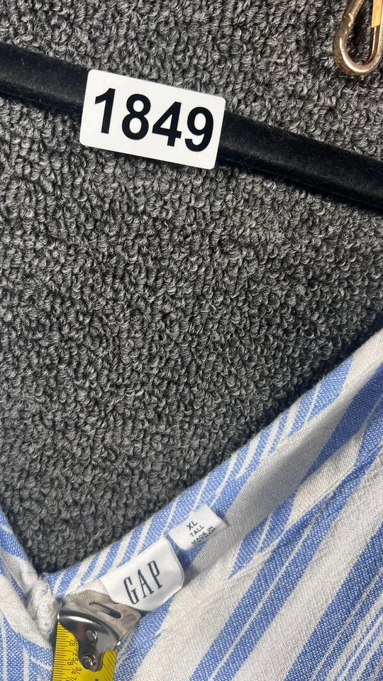 Mono Gap Utility a Rayas Cintura Definida Sin Mangas Para Mujer Talla XL Alto Azul Foto 3 de 4