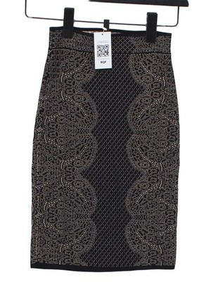 BCBGMAXAZRIA Damen Minirock XXS schwarz Viskose mit Nylon, Elasthan Mini
