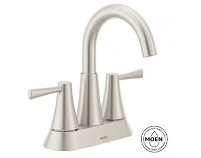Moen 84022SRN Ronan Spot Resist Brushed Nickel Two-Handle Bathroom Faucet