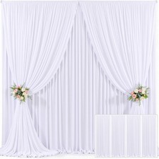 Luxurious 20ft x 10ft White Photo Backdrop Drapes for Elegant Celebrations