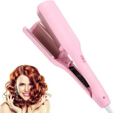 MADGININE 32mm French Wave Heated Curling Iron With 4 Gears Temperature for Short and Lon