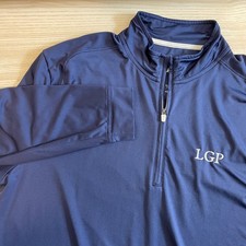 johnnie-O Mens 1/4 Zip Pullover Navy LGP Monogram Athleisure Size M