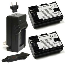 Replacement for Canon EOS 5D Mark III Battery 2-Pack, 2600mAh and Charger
