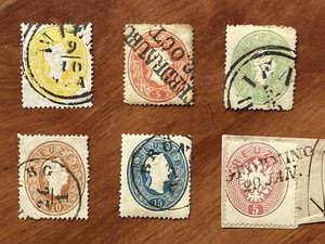 AUSTRIA Osterreich 1850 - 1864 Old Group Set of 6 Stamps - Perforated - Used