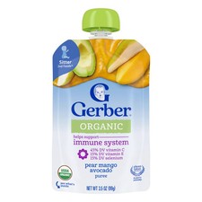 Organic Puree, 2nd Foods , Pear, Mango, Avocado, 3.5 oz 99 g 