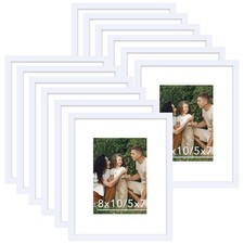 12 Packs 8x10 Picture Frames, Display 5x7 with Mat or 8x10 Without Mat, Galle...